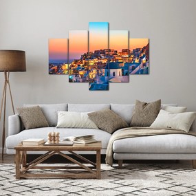 Obraz - Santorini pri zotmení (150x105 cm)