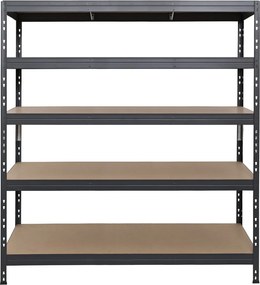 Kovové regály RIVET PRO 180x150x60 DTD drevotrieska 5 úrovní antracitová sivá
