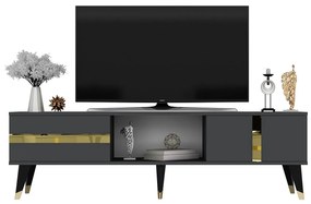 TV stolík/skrinka Vekika 2 (antracit + zlatá) . Vlastná spoľahlivá doprava až k Vám domov. 1095250