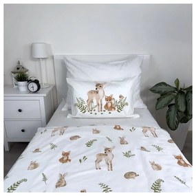Bielo-hnedé bavlnené detské obliečky do postieľky 100x135 cm Forest Animals – Jerry Fabrics