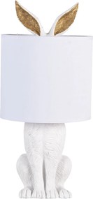 Biela stolná lampa králik s bielym tienidlom Rabbi - Ø 20*45 cm E27/max 1*60W