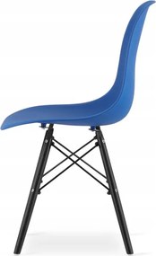 Jedálenský stôl TODI čierny 80 cm so štyrmi stoličkami OSAKA modré