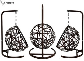 Závesné hojdacie kreslo pre mačky MOON - hnedé