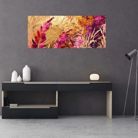 Obraz - Abstraktná maľba kvetov II. (120x50 cm)