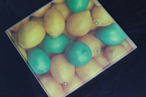 Žlto zelené podšálky v citrónovom dizajne 4 ks