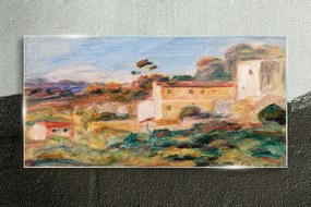 Skleneny obraz Abstrakcie dedinských domov