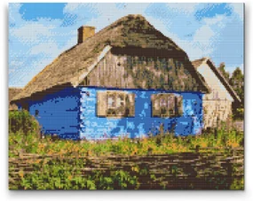 Gario Diamantové maľovanie Vidiecka chata Rozmery: 40 x 30 cm, Rámovanie: Iba zrolované plátno, Diamanty: Okrúhle