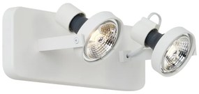 Dizajnový stropný reflektor biely GU10 70mm 2-svetelný nastaviteľný - Vo