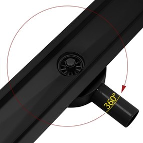 Odtokový žľab REA GREEK 90 cm, čierna matná