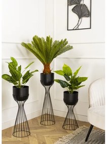 Kovový kvetináč LOFT 46x20 cm čierna