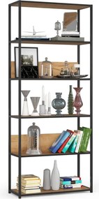 Policový regál 800 čierny / dub craft