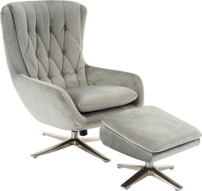 XXXLutz RELAXAČNÉ KRESLO S PODNOŽKOU, textil, svetlosivá Carryhome - Kreslá - 002381035302