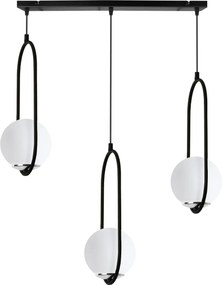 Závesné svietidlo Florence, 3x biele sklenené tienidlo, b/ch, UI