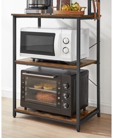 Policový regál MARGE hnedá/čierna