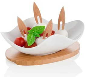 Servírovacia miska s podnosom a 4 napichovadlami Brandani Nuvola