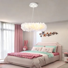 BRILAGI - LED luster na lanku FEATHER 3xE27/40W/230V + 3xLED/3W pr. 50 cm biela