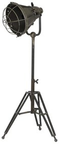 Šedá stolná lampa na trojnožke s bronzovou patinou Damyan - 35*30*77 cm/40W