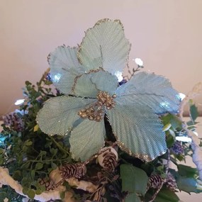 DECOLED Umelý kvet modrý, 20,5x17 cm