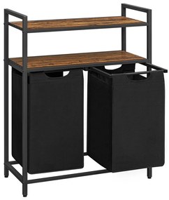 Koš na bielizeň REX hnedý/čierny