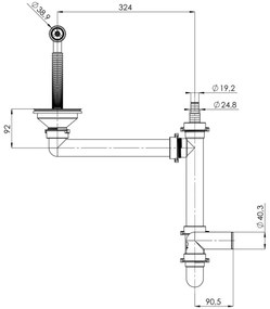 Sink Quality Sink55, kuchynský granitový drez 780x460x215 mm + chrómový sifón, čierna so zlatými bodmi, SKQ-SINK.L.1KDOL.X