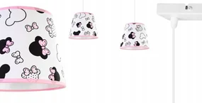 Detské závesné svietidlo Minnie, 2x textilné tienidlo so vzorom, s