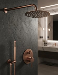 Rea Lungo Grip, podomietková sprchová súprava + BOX montážny systém, medená matná, REA-P5651