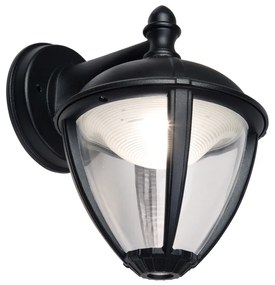 LUTEC Nástenná vonkajšia LED lampa UNITE, 9W, teplá biela, čierna, IP44