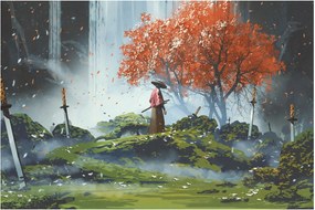 Obraz - Ilustrácie záhrady mečov (90x60 cm)