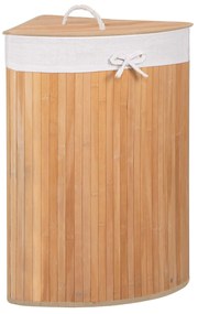 Bambusový kôš na pranie - 73L - rohový - svetlo hnedý