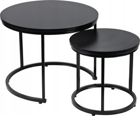 Dekorstudio Set 2ks čiernych kávových stolíkov LOFT DUO 60/40cm