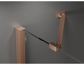 Mexen Velar Duo, sprchový kút s posuvnými dverami 100 x 90 cm, 8mm šedé sklo, medená matná, 871-100-090-42-65