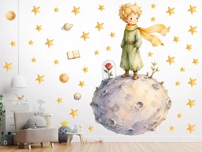 Malý princ textilní prelepiteľná nálepka na stenu hárok 47 x 75 cm