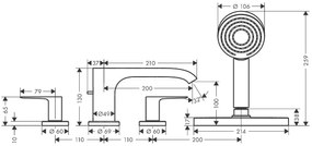 Hansgrohe Vivenis, batéria na okraj vane, 4-otvorová inštalácia, sBox, biela matná, HAN-75444700