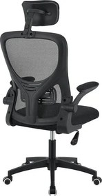 Ergonomická kancelárska stolička, čierna s opierkou hlavy