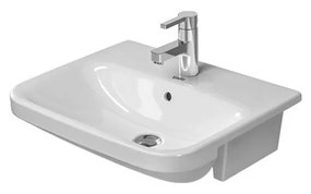 DURAVIT DuraStyle polozápustné umývadlo s otvorom, s prepadom, 550 mm x 455 mm, s povrchom WonderGliss, 03755500001