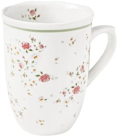 Súprava 2 bielych porcelánových hrnčekov Brandani Nonna Rosa