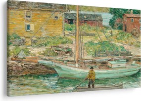 Obraz - Childe Hassam, Oyster Sloop, Cos Cob, reprodukcia (90x60 cm)