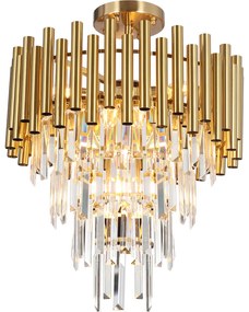 Luster Madison II, 1x krištáľové/zlaté kovové tienidlo, (fi 45cm), g