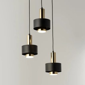 Luster na lanku RIF LUX 3xGX53/12W/230V pr. 38 cm čierna/zlatá