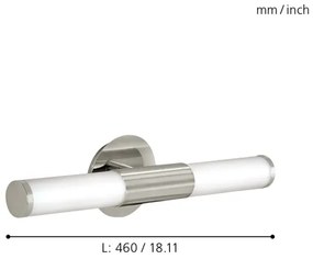 EGLO 87222-Kúpeľňové nástenné svietidlo PALMERA 2xE14/40W biele opálové sklo IP44