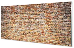 Obraz na skle Tehlová múr kamenná 125x50 cm