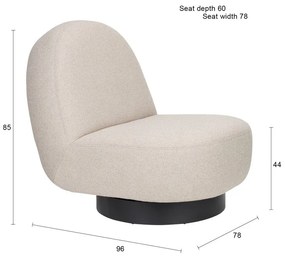 Béžové otočné kreslo Eden – Zuiver