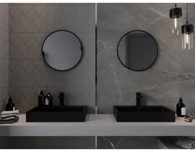 Mexen Loft, okrúhle kúpeľňové zrkadlo 50 cm, farba rámu čierna matná, 9850-050-050-000-70