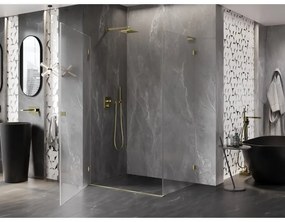 Mexen Lunar-B L, 1-krídlový sprchový kút, ľavý, 95 x 70 cm, 8mm číre sklo, zlatý matný profil, 832L-095-070-55-00-L