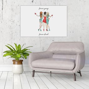Obraz - Forever young, forever drunk (90x60 cm)