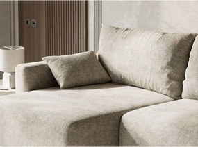 Béžová ženilková rozkladacia/s úložným priestorom rohová pohovka (ľavý roh/s leňoškou) Leon – Maison de Rêve