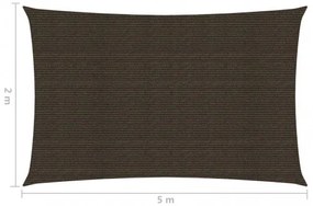 vidaXL Tieniaca plachta 160 g/m² hnedá 2x5 m HDPE-