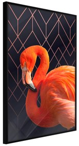 Artgeist Plagát - Flamingo Solo [Poster] Veľkosť: 40x60, Verzia: Čierny rám s passe-partout