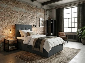 Čalúnená posteľ boxspring DIRELIS VIBE 90x200 cm tmavosivá Matrac: Bonell pružinová matrac