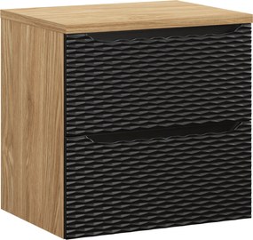 Comad Kúpeľňová skrinka pod doskové umývadlo Ocean Black 60 čierna/dub olejovaný